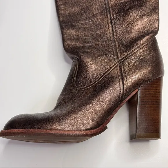 ALDO Mid Calf Bronze Leather Boots 39