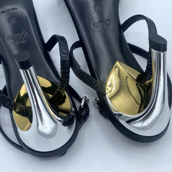 Alexander McQueen Armadillo Metal Bar Sandals