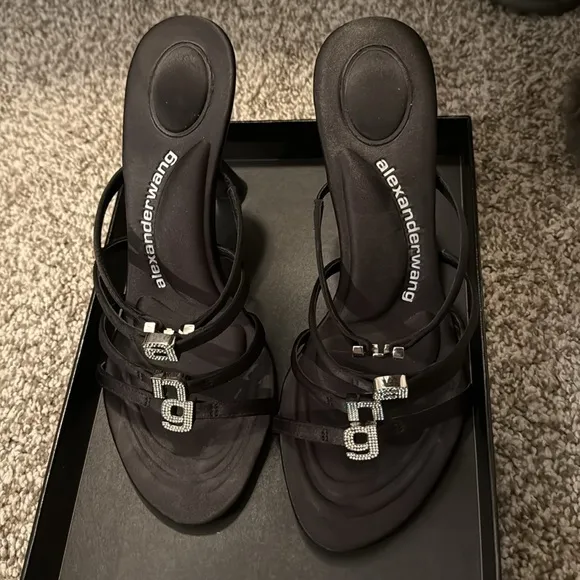 Alexander Wang Black Sculptural Heel Sandals