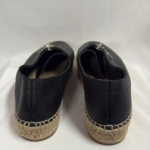 Alexander Wang Devon Zip Top Leather Espadrille Sneakers Black Size 40 EU 9 US