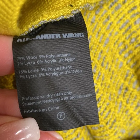 Alexander Wang Wool Blend Skirt in Acid &amp; Heather Gray