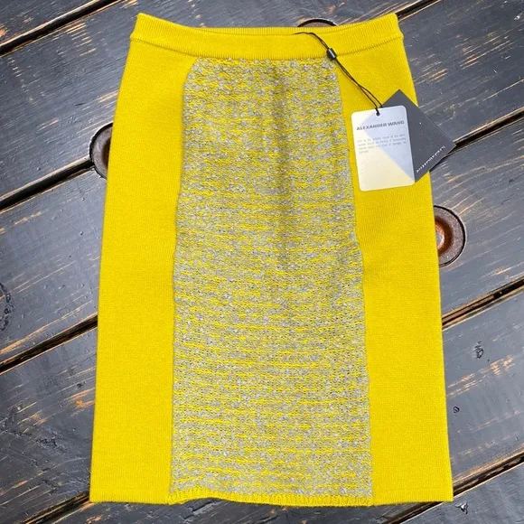 Alexander Wang Wool Blend Skirt in Acid &amp; Heather Gray
