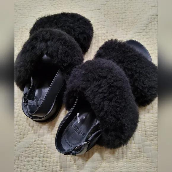 Alexandre Birman Slingback Shearling Leather Sandals Size 36/6