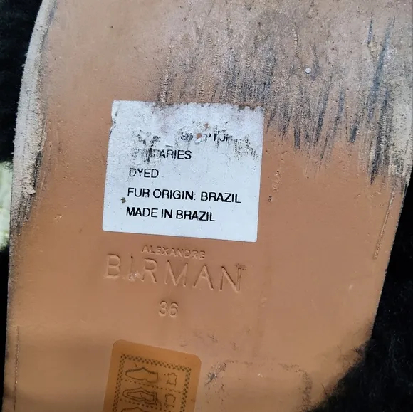 Alexandre Birman Slingback Shearling Leather Sandals Size 36/6