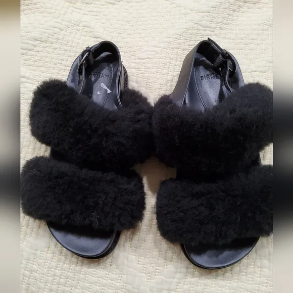 Alexandre Birman Slingback Shearling Leather Sandals Size 36/6