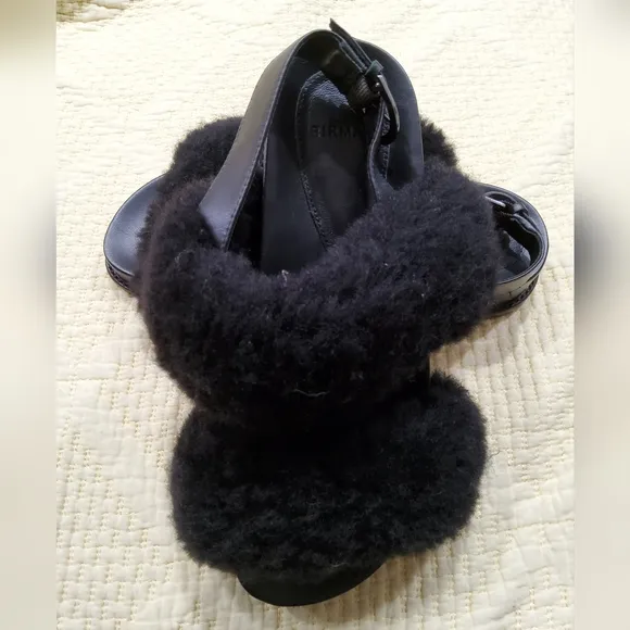 Alexandre Birman Slingback Shearling Leather Sandals Size 36/6