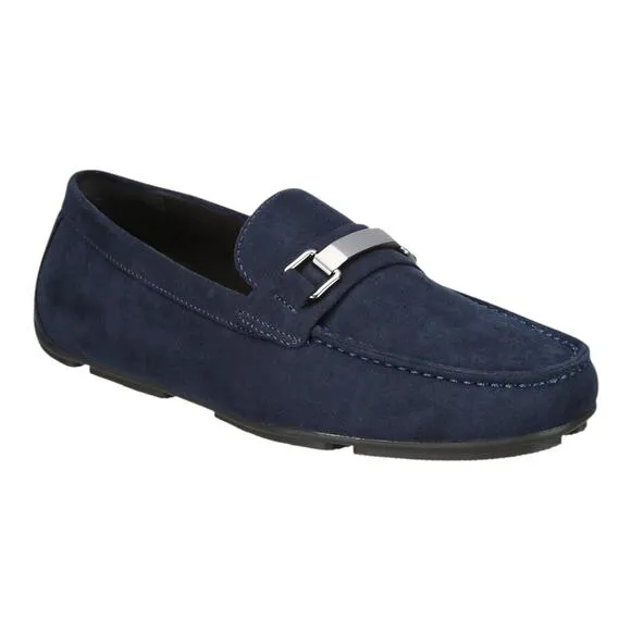 Alfani Men's Egan Moc Toe Driving Loafers Navy Blue Size 9