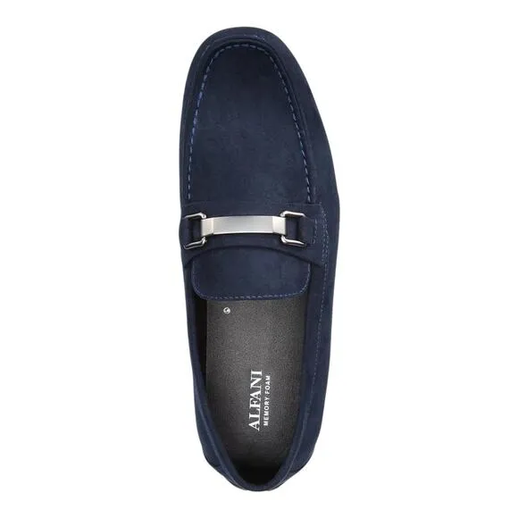 Alfani Men's Egan Moc Toe Driving Loafers Navy Blue Size 9