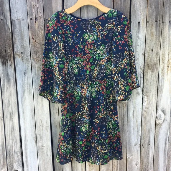 Alice   Olivia Floral Print Mini Dress Silk XS