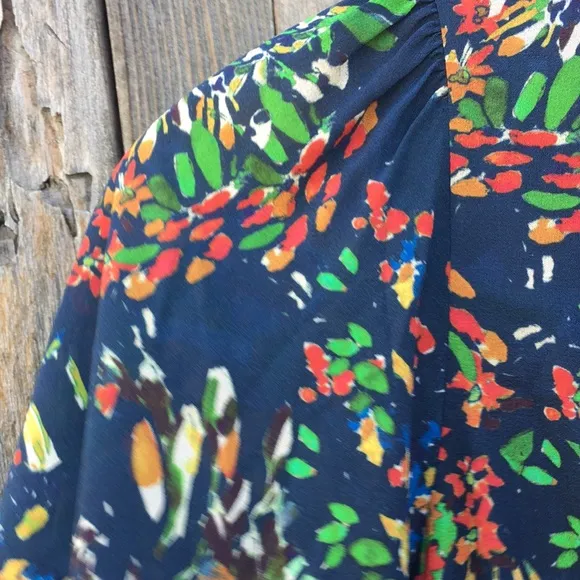 Alice   Olivia Floral Print Mini Dress Silk XS