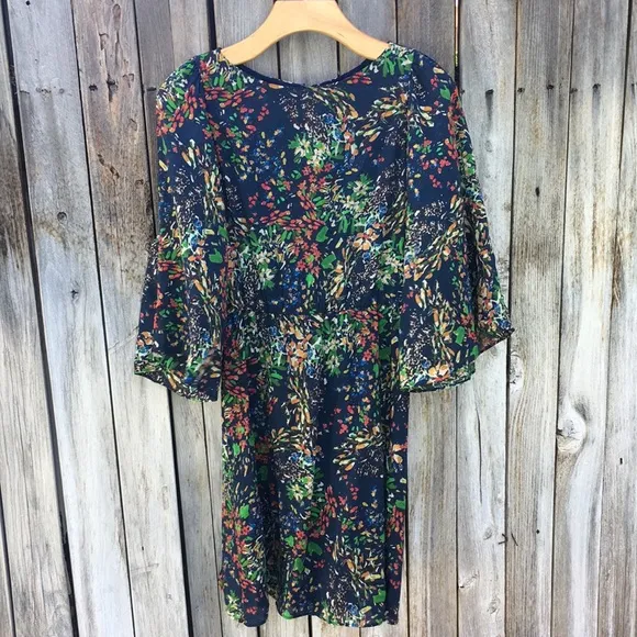 Alice   Olivia Floral Print Mini Dress Silk XS