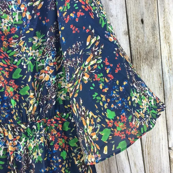 Alice   Olivia Floral Print Mini Dress Silk XS