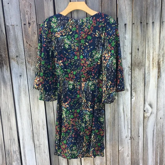 Alice   Olivia Floral Print Mini Dress Silk XS