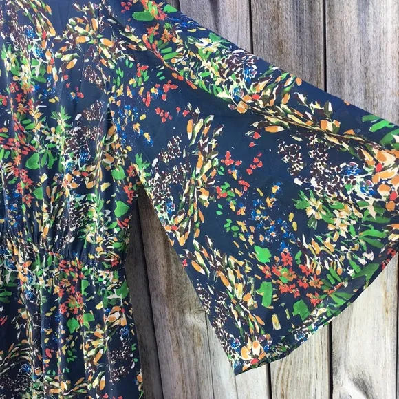 Alice   Olivia Floral Print Mini Dress Silk XS