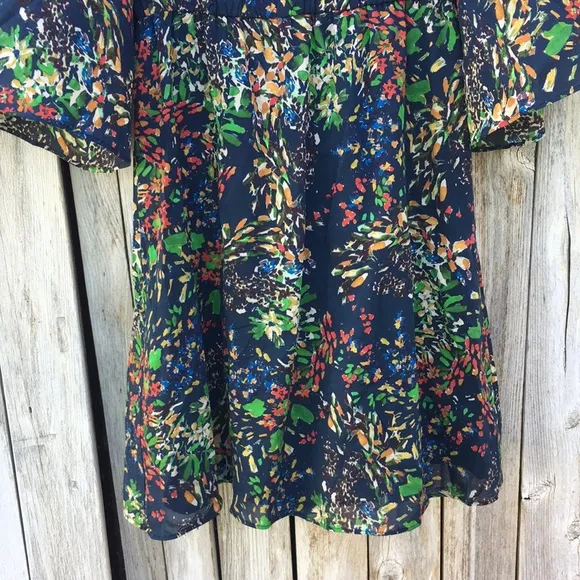 Alice   Olivia Floral Print Mini Dress Silk XS