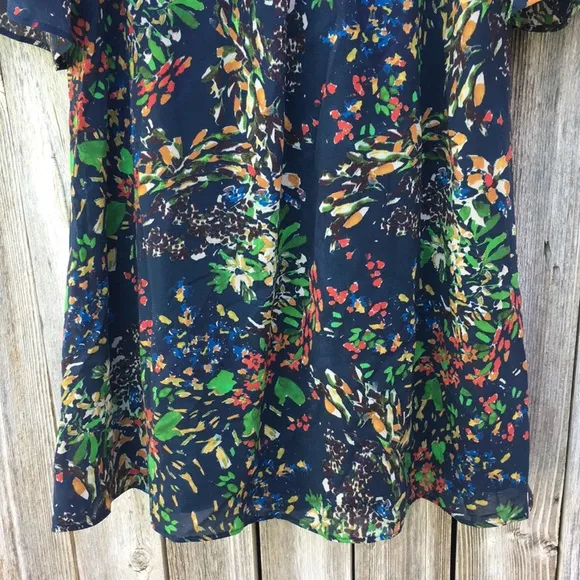 Alice   Olivia Floral Print Mini Dress Silk XS