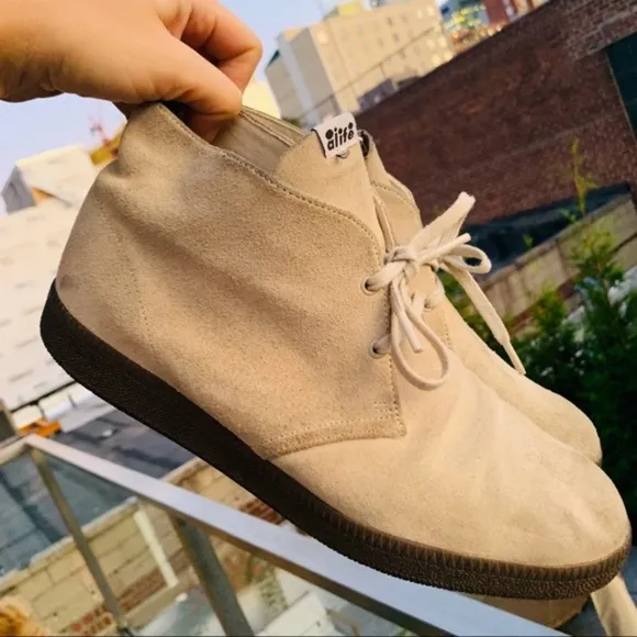 Alife Leather Suede Chick High Flats Ankle Cut Lace Classy