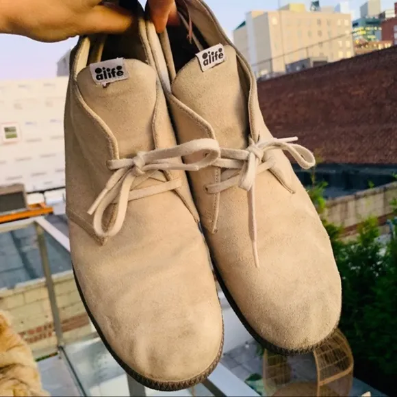Alife Leather Suede Chick High Flats Ankle Cut Lace Classy