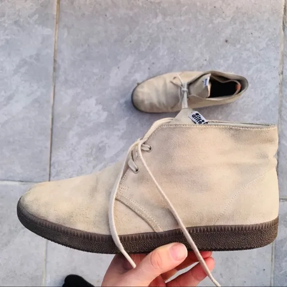 Alife Leather Suede Chick High Flats Ankle Cut Lace Classy