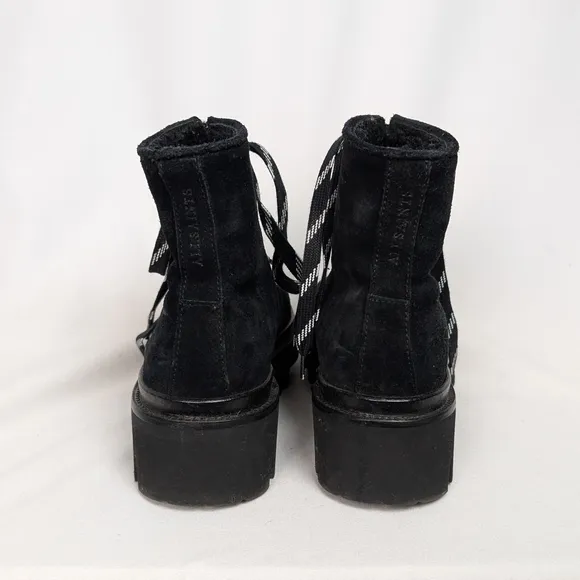 All Saints Black Combat Moto Boots with Chunky Sole