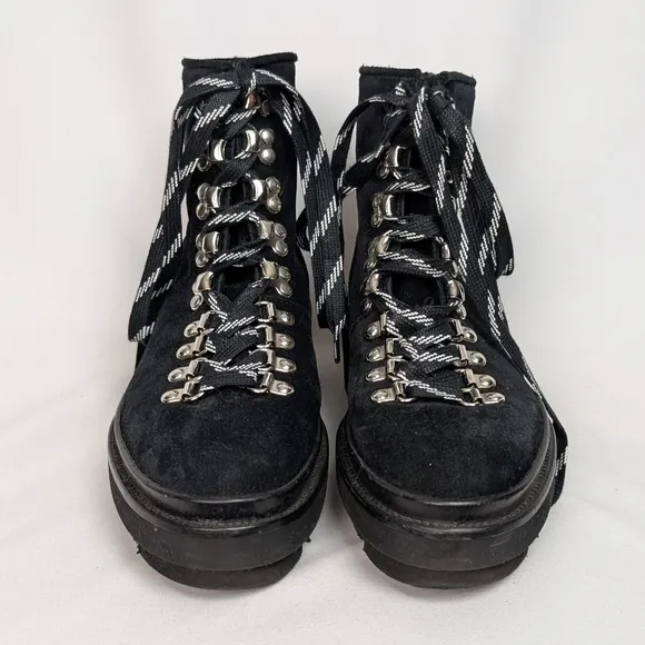 All Saints Black Combat Moto Boots with Chunky Sole