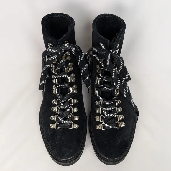 All Saints Black Combat Moto Boots with Chunky Sole