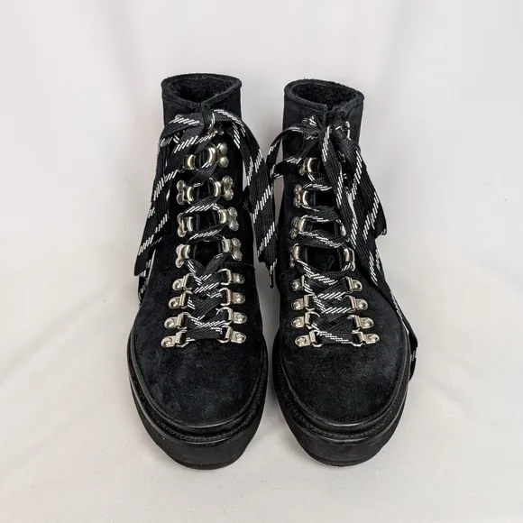 All Saints Black Combat Moto Boots with Chunky Sole