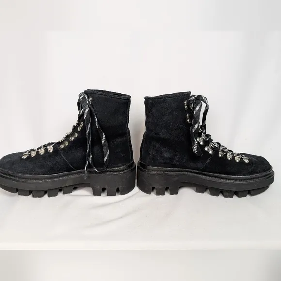 All Saints Black Combat Moto Boots with Chunky Sole