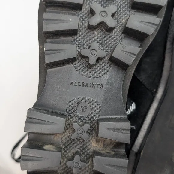 All Saints Black Combat Moto Boots with Chunky Sole