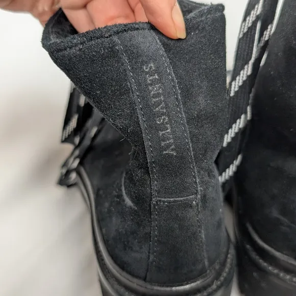 All Saints Black Combat Moto Boots with Chunky Sole