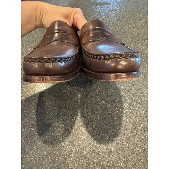 Allen Edmonds &quot;CAVANAUGH&quot; Brown Leather Penny Loafers Size 7 1/2 D EUC