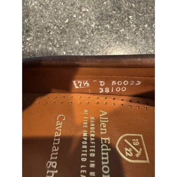 Allen Edmonds &quot;CAVANAUGH&quot; Brown Leather Penny Loafers Size 7 1/2 D EUC