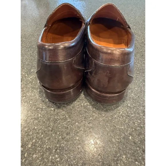 Allen Edmonds &quot;CAVANAUGH&quot; Brown Leather Penny Loafers Size 7 1/2 D EUC