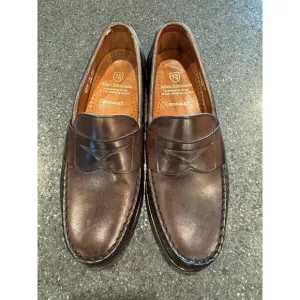 Allen Edmonds &quot;CAVANAUGH&quot; Brown Leather Penny Loafers Size 7 1/2 D EUC