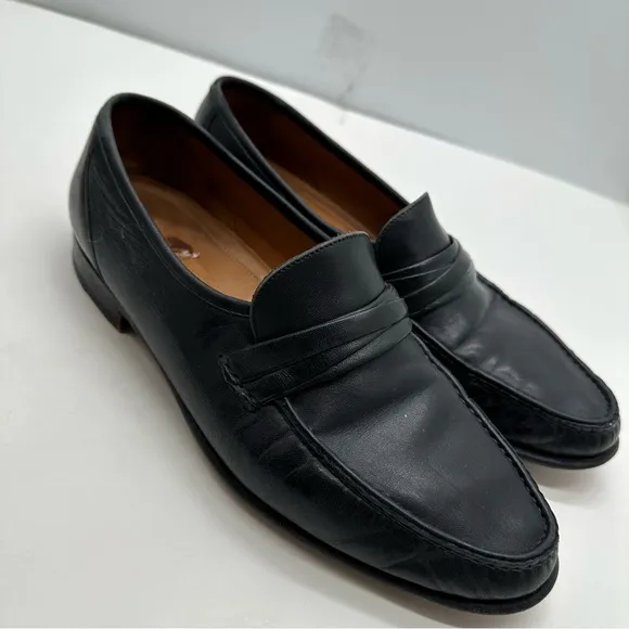 Allen Edmonds Bergamo Mens 9.5 Slip On Shoes Penny Loafers Made In Italy Leather