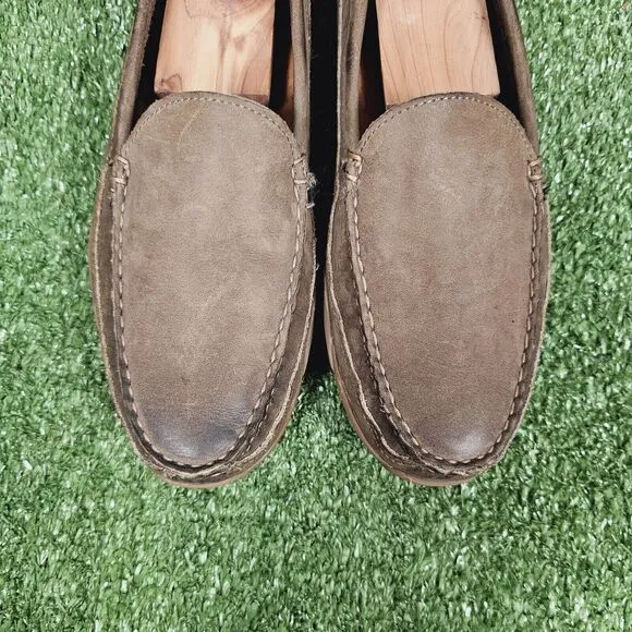 Allen Edmonds Boulder Brown Leather Driving Mocs Slip On Loafers Mens Size 9.5 E