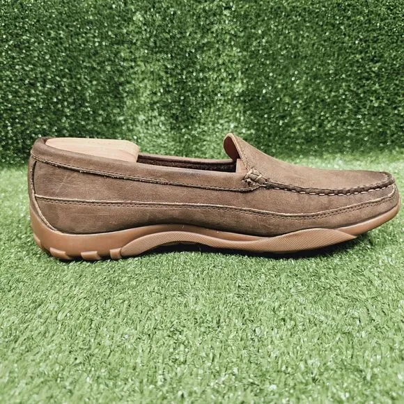 Allen Edmonds Boulder Brown Leather Driving Mocs Slip On Loafers Mens Size 9.5 E