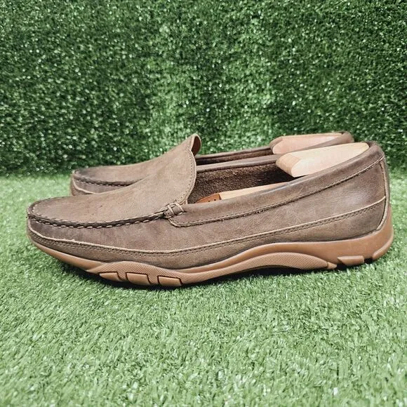 Allen Edmonds Boulder Brown Leather Driving Mocs Slip On Loafers Mens Size 9.5 E