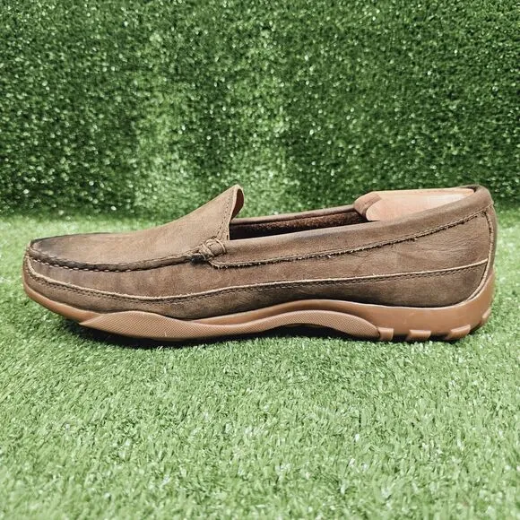 Allen Edmonds Boulder Brown Leather Driving Mocs Slip On Loafers Mens Size 9.5 E