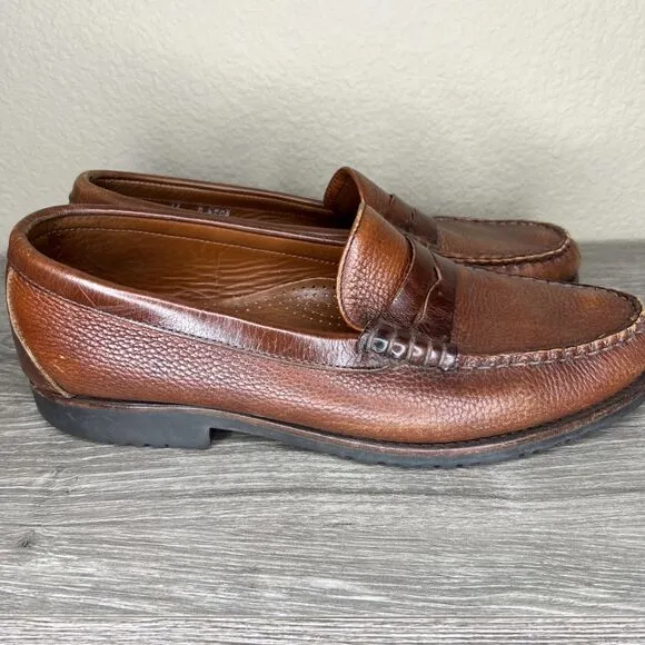 Allen Edmonds Brown Leather Holton Slip On Penny Loafers Men’s 11 D