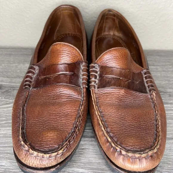 Allen Edmonds Brown Leather Holton Slip On Penny Loafers Men’s 11 D