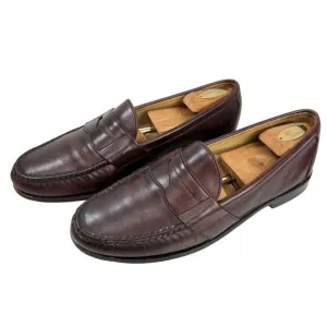 ALLEN EDMONDS Cameron Oxblood Burgundy Leather Penny Loafers Slip-On Size 11 D