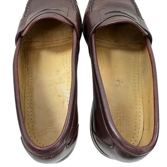 ALLEN EDMONDS Cameron Oxblood Burgundy Leather Penny Loafers Slip-On Size 11 D