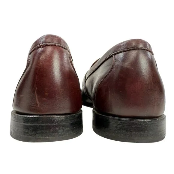 ALLEN EDMONDS Cameron Oxblood Burgundy Leather Penny Loafers Slip-On Size 11 D