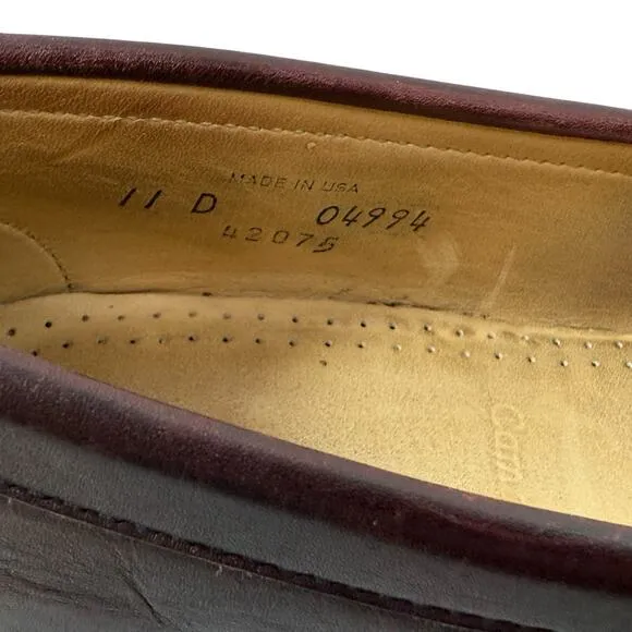 ALLEN EDMONDS Cameron Oxblood Burgundy Leather Penny Loafers Slip-On Size 11 D