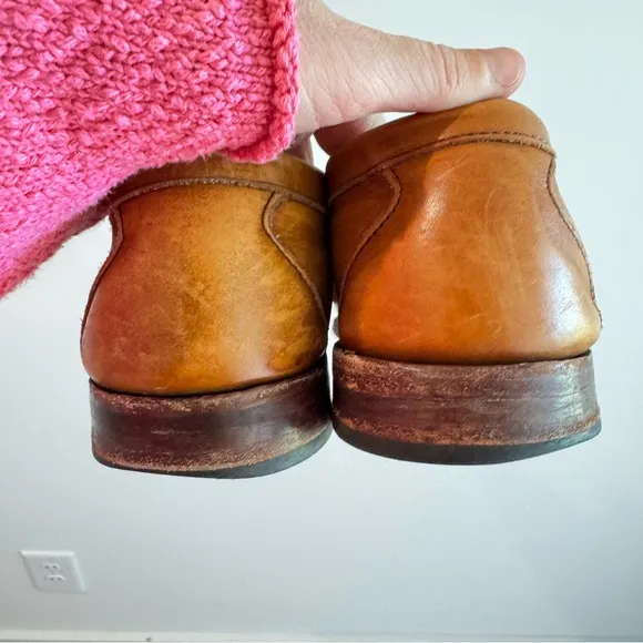 Allen Edmonds Cavanaugh Caramel Brown Leather Penny Loafers Size 13