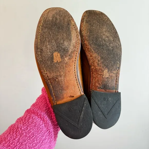 Allen Edmonds Cavanaugh Caramel Brown Leather Penny Loafers Size 13