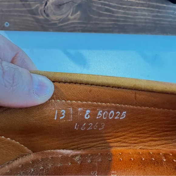 Allen Edmonds Cavanaugh Caramel Brown Leather Penny Loafers Size 13