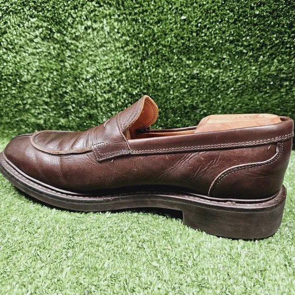 Allen Edmonds Denali Brown Leather Slip On Penny Loafers Split Toe Mens Size 9.5