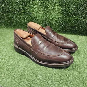 Allen Edmonds Denali Brown Leather Slip On Penny Loafers Split Toe Mens Size 9.5